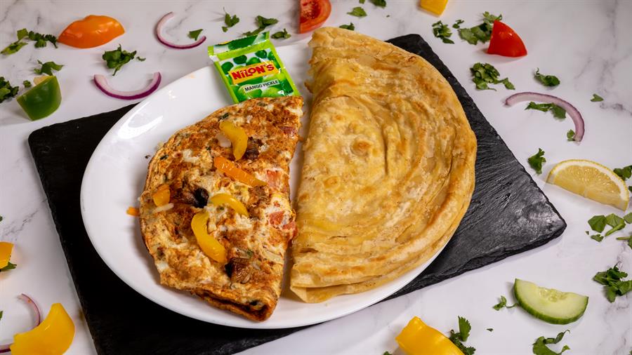 Desi Omelette with a Paratha/2 Toast