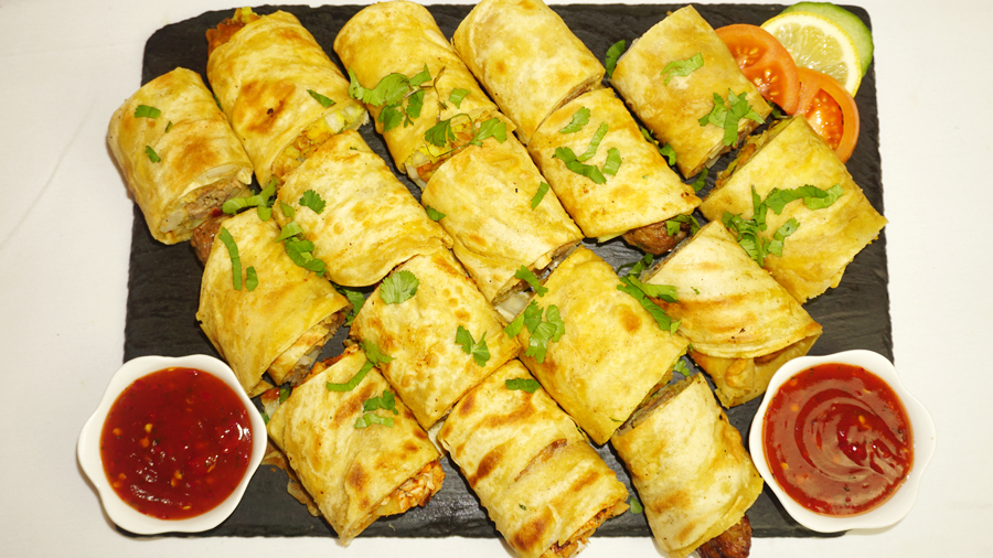 Bite-Sized Veg Kathi Roll Platter